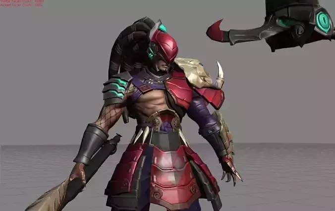 Alpha Crimson Warrior  Low-poly 3D model