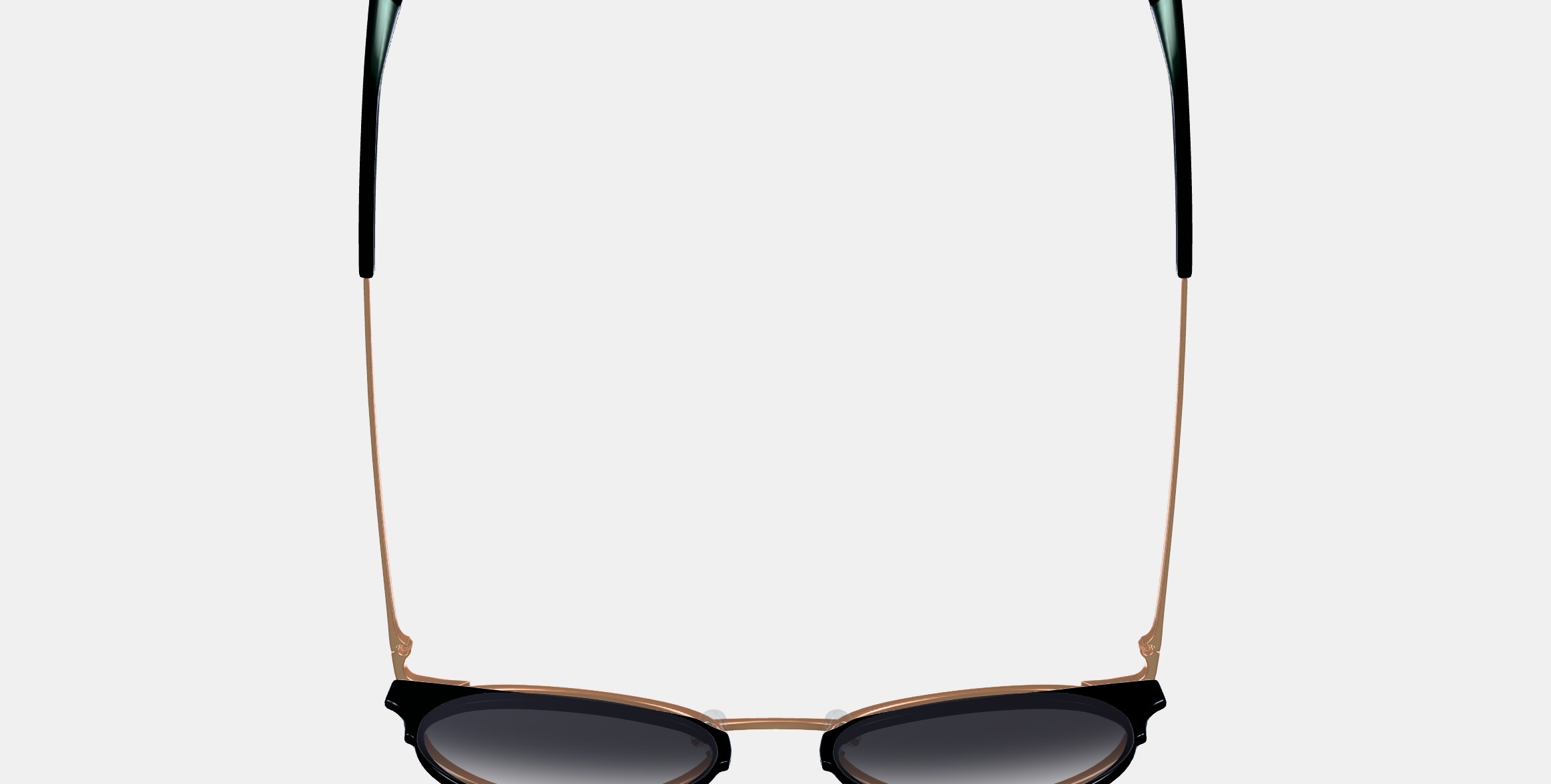 Cleo Sunglasses in Jet Black with Rose Gold 3D model_8