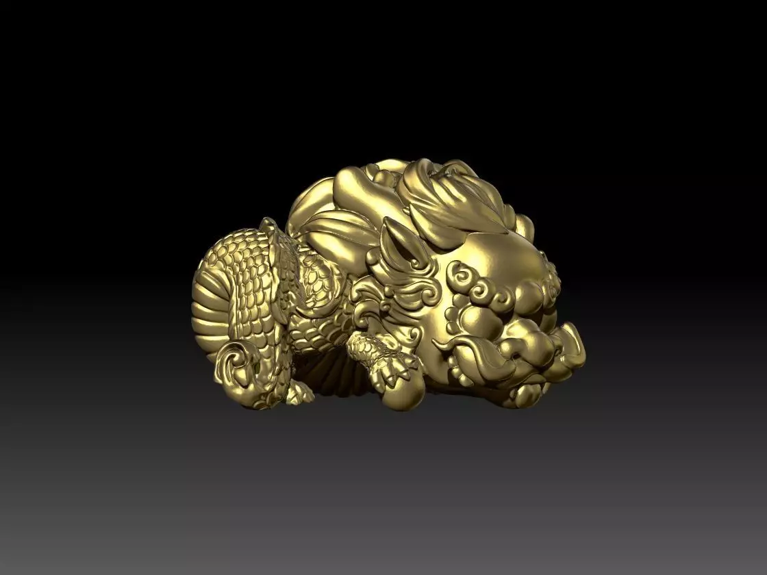 Chinese Lion 3D print model_0