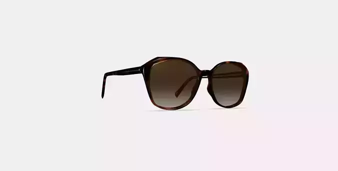 Nancy Low Bridge Fit Sunglasses in Cognac Tortoise