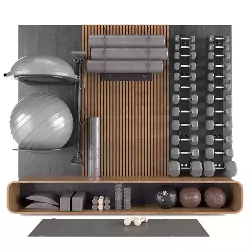 Home Gym Yoga Fitness Decoration Fitness Gray Set 056 