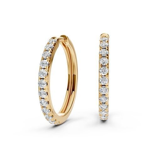 Diamond Hoops Earrings 3D print model