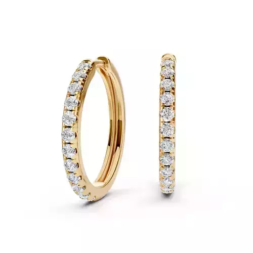 Diamond Hoops Earrings
