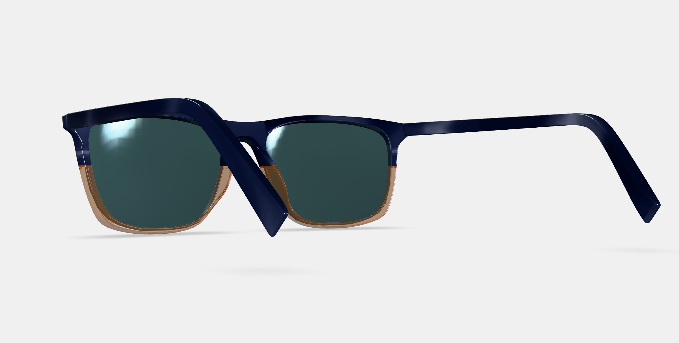 Fletcher Low Bridge Fit Sunglasses in Antique Shale Fade 3D model_2