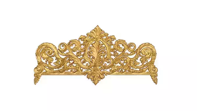 Classic Carved Bed 3D model 19