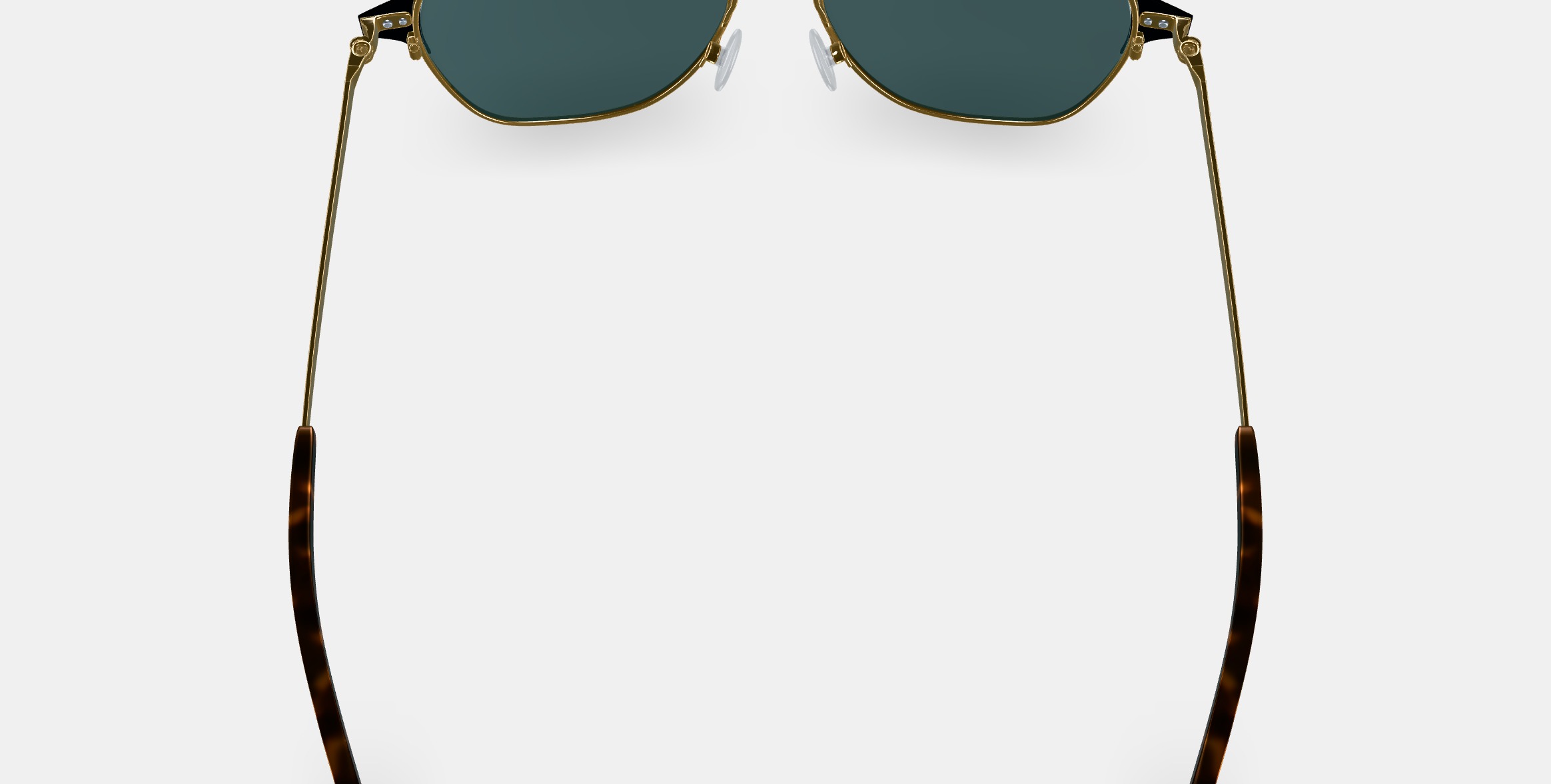 Corson Sunglasses in Jet Black with Polished Gold 3D model_4