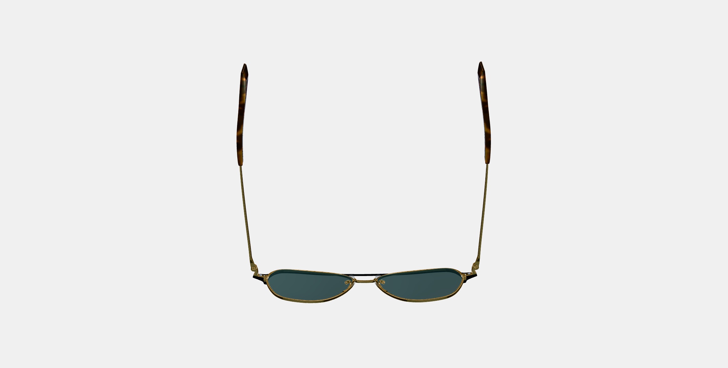 Corson Sunglasses in Jet Black with Polished Gold 3D model_7