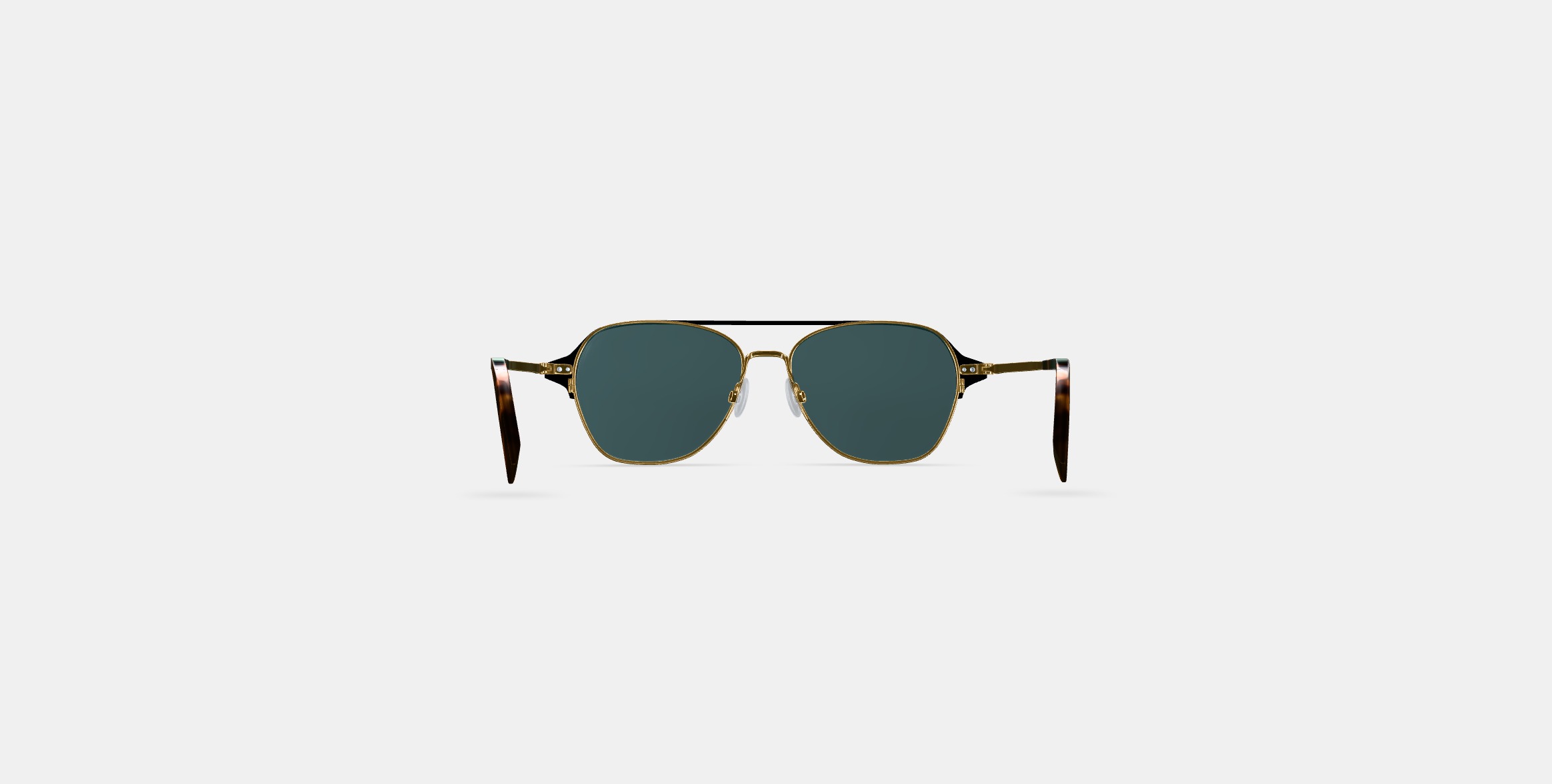 Corson Sunglasses in Jet Black with Polished Gold 3D model_14