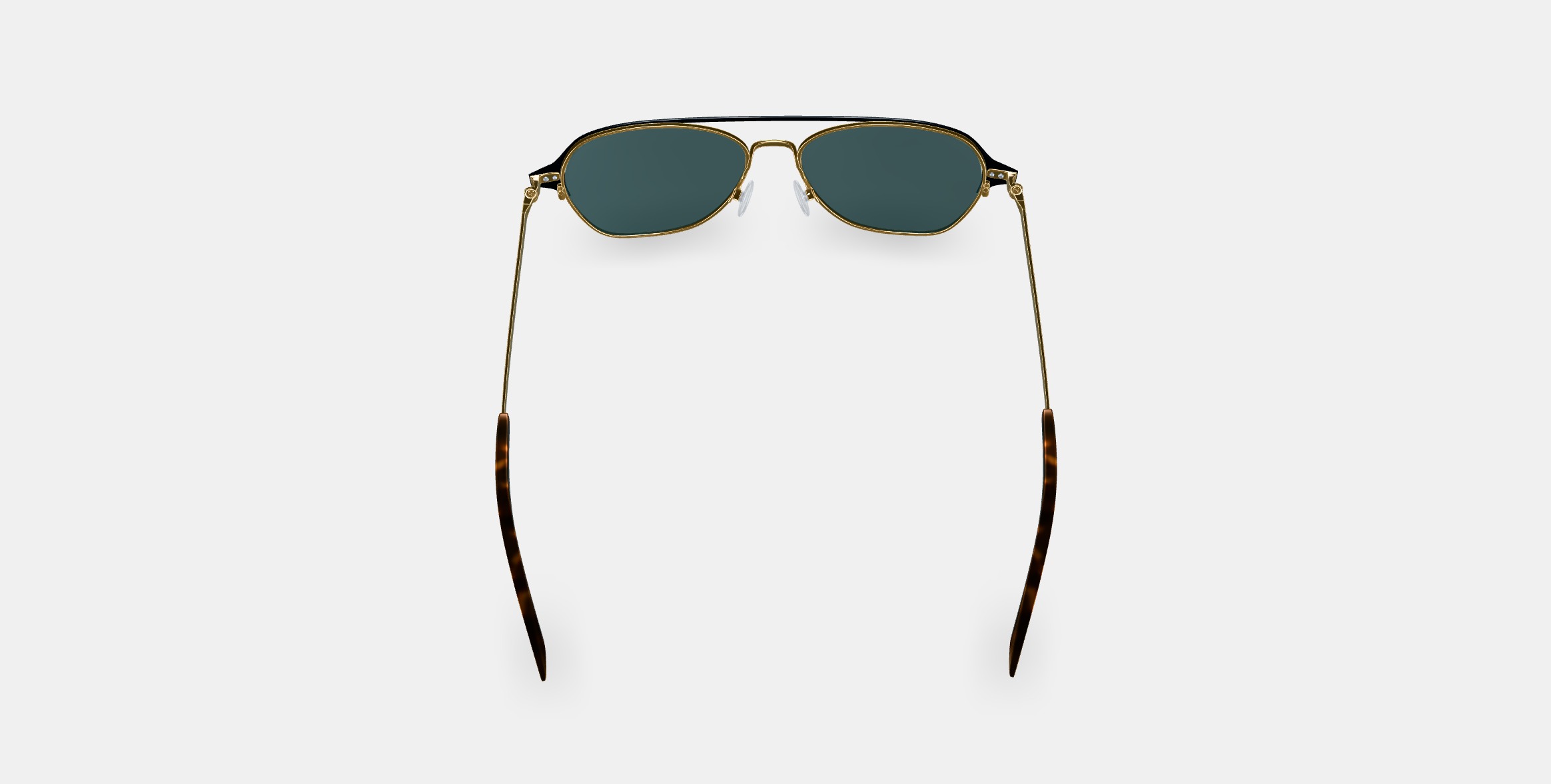 Corson Sunglasses in Jet Black with Polished Gold 3D model_2