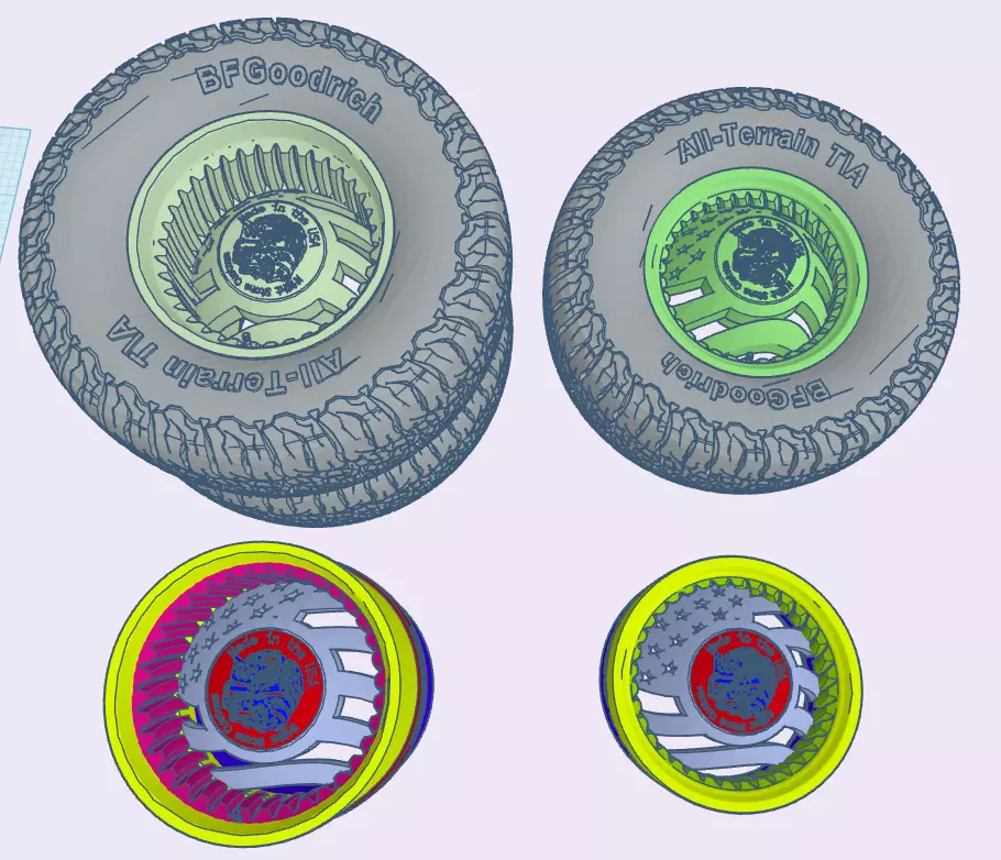 US Flag Twisted Convo Pros for Duallys 3D print model_0