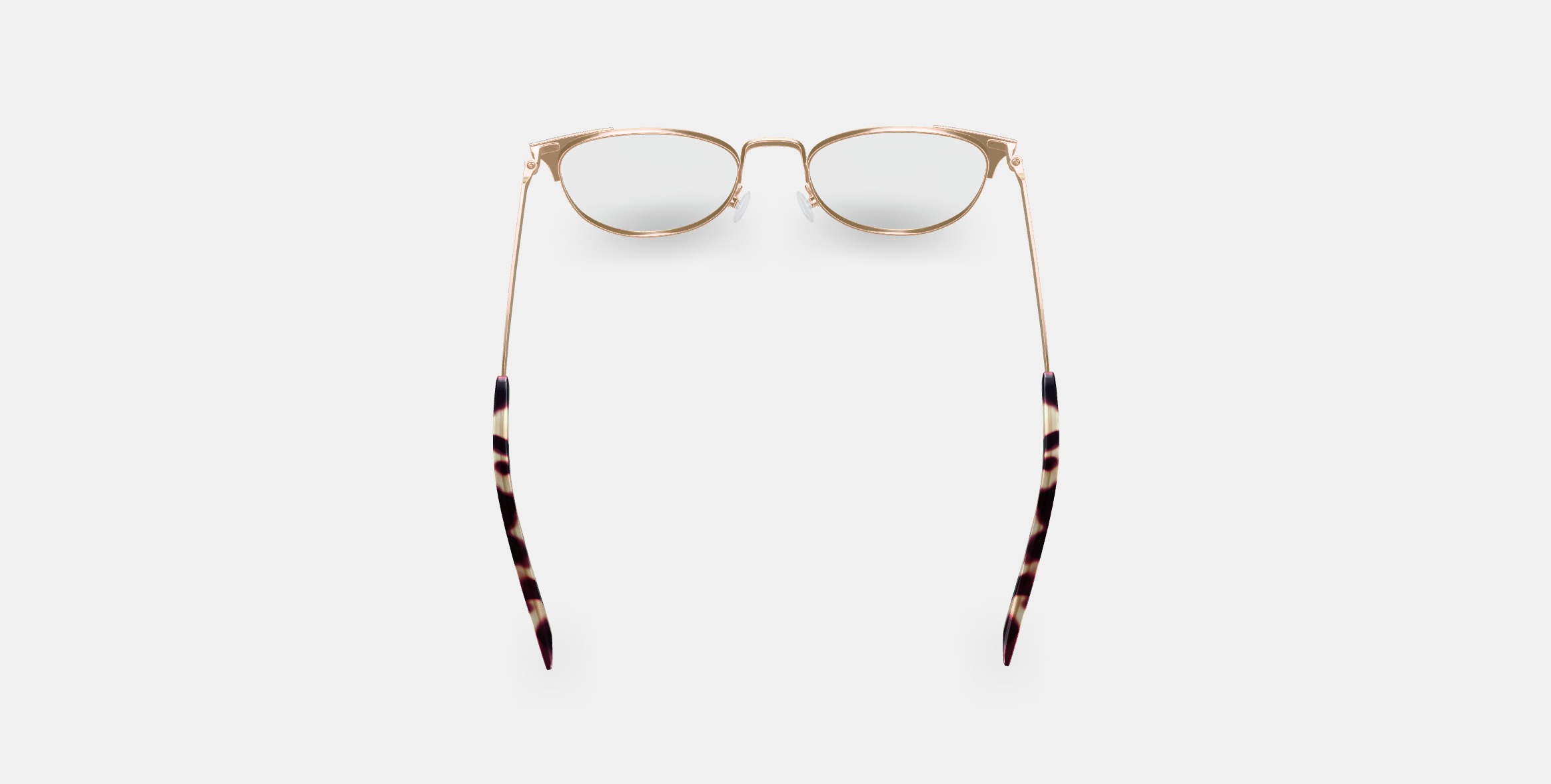 Ava Eyeglasses in Polished Gold with Brushed Navy 3D model_3