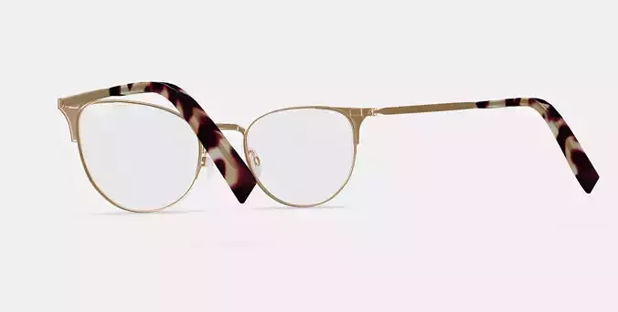 Ava Eyeglasses in Polished Gold with Brushed Navy