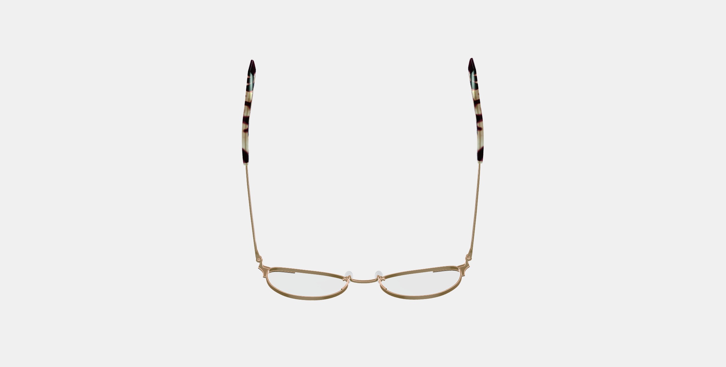 Ava Eyeglasses in Polished Gold with Brushed Navy 3D model_7