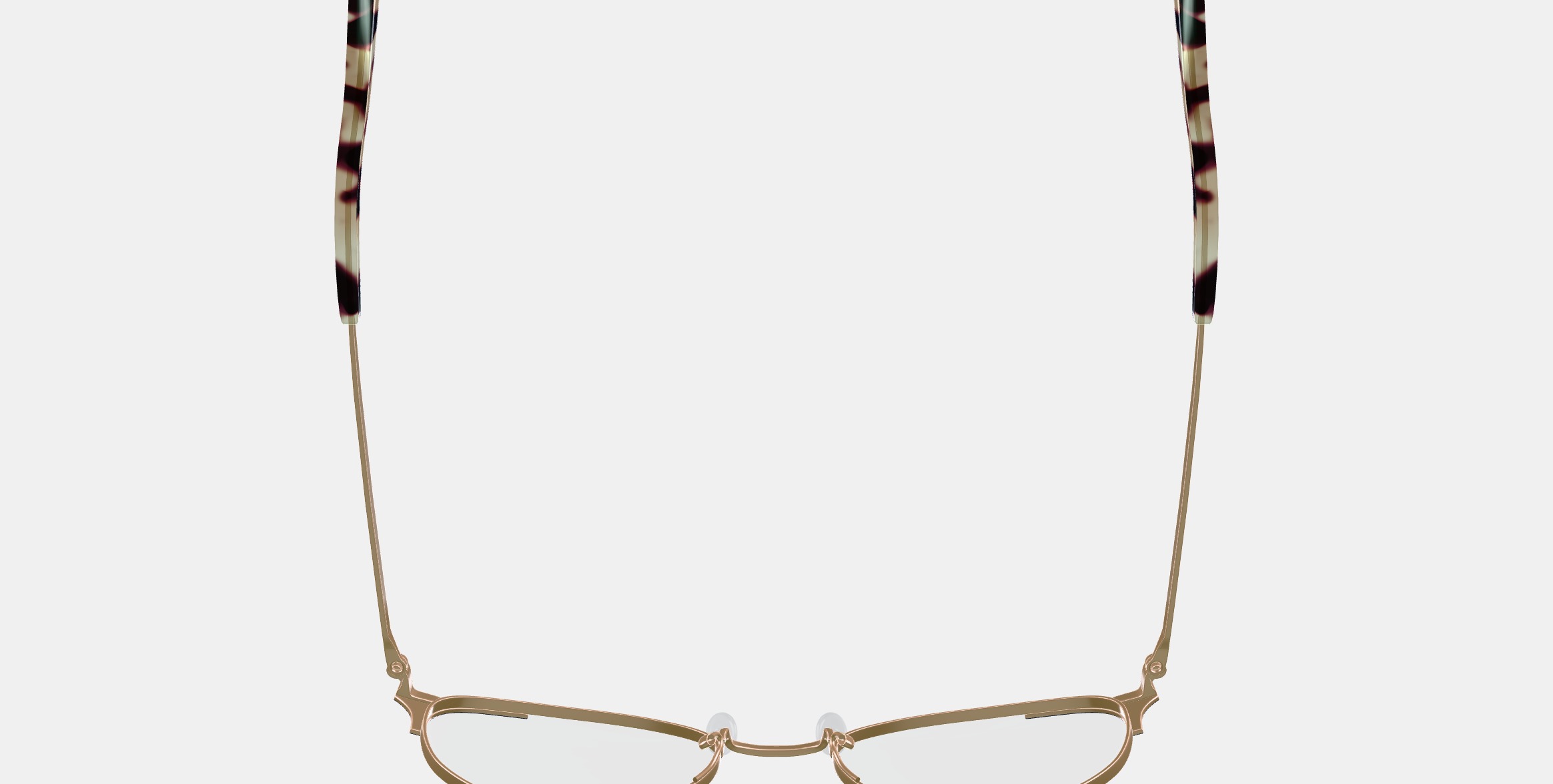 Ava Eyeglasses in Polished Gold with Brushed Navy 3D model_8
