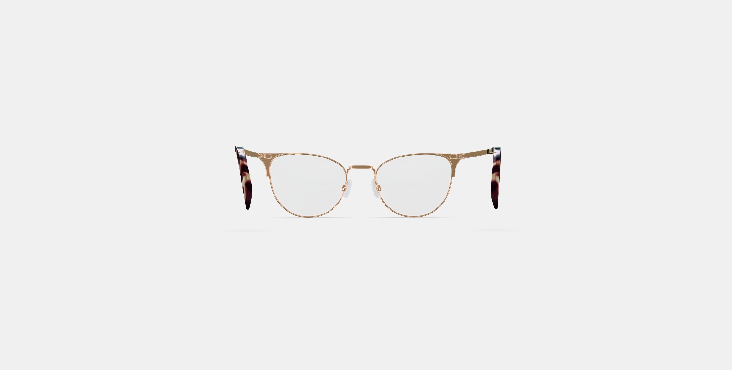 Ava Eyeglasses in Polished Gold with Brushed Navy 3D model_14