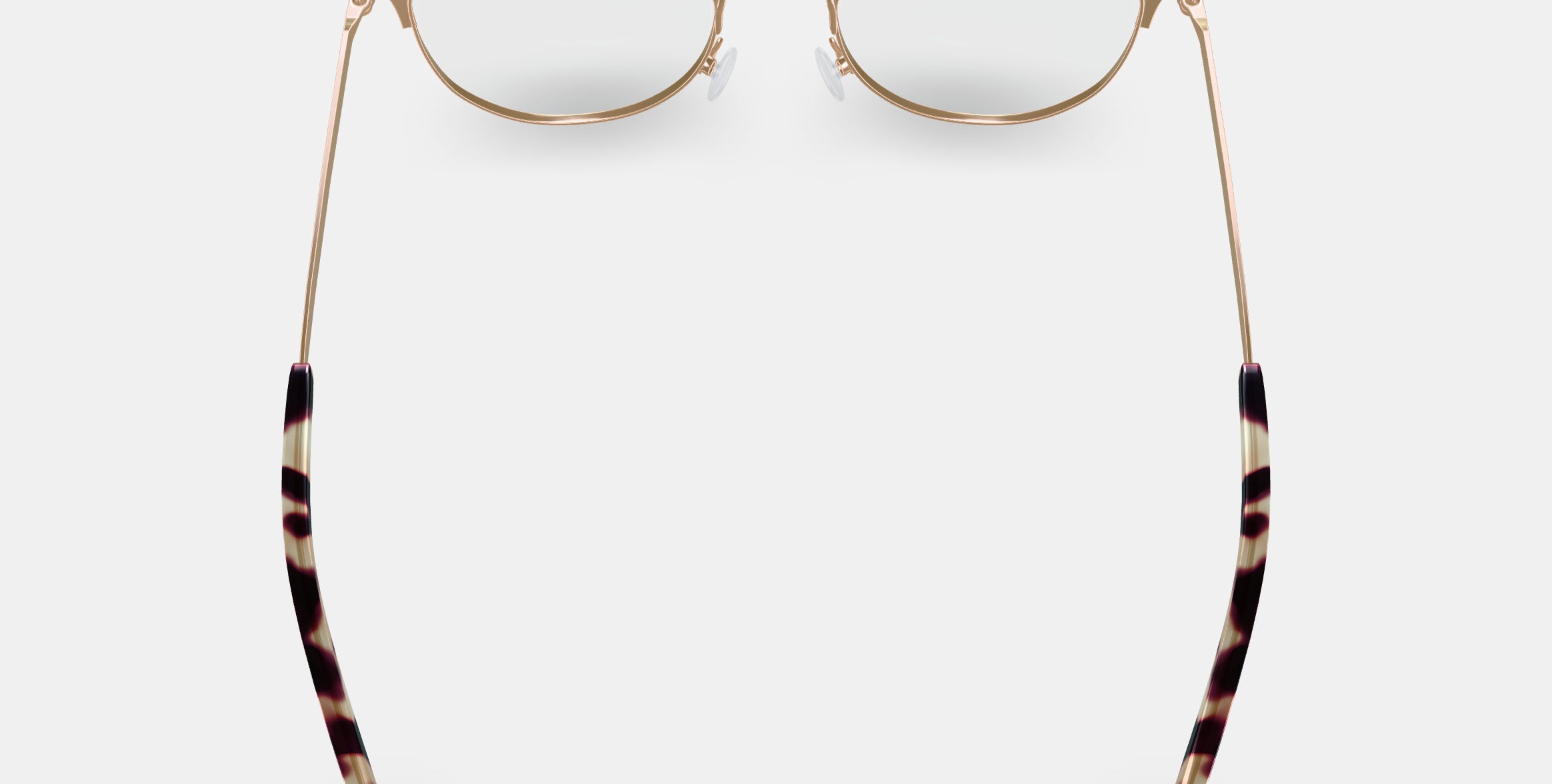 Ava Eyeglasses in Polished Gold with Brushed Navy 3D model_4