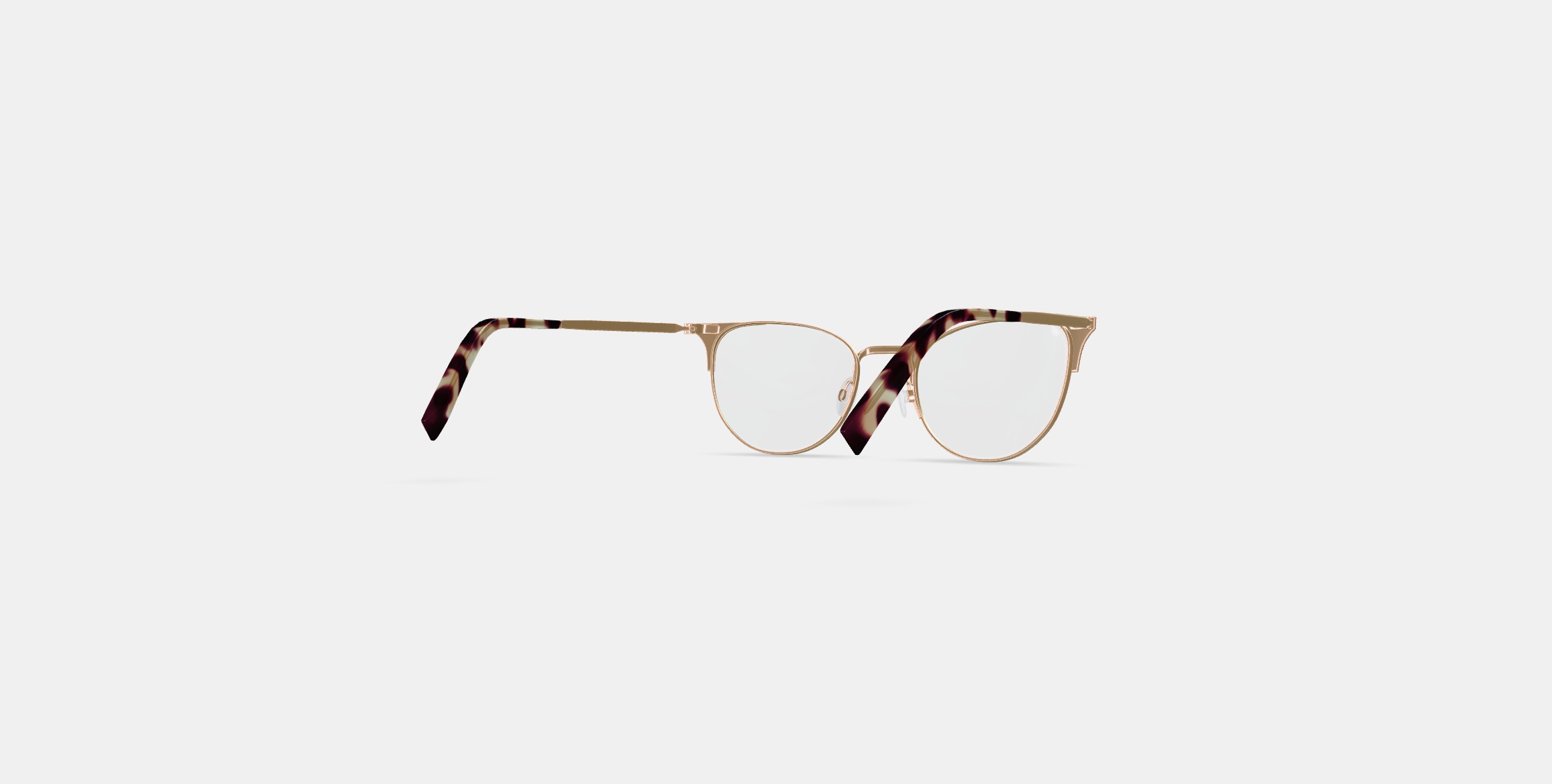 Ava Eyeglasses in Polished Gold with Brushed Navy 3D model_5