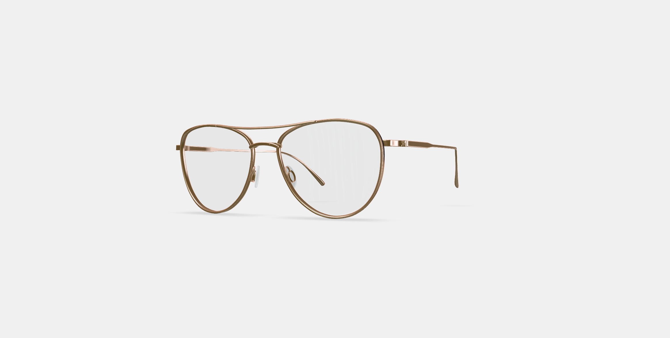 Sanaa Eyeglasses in Polished Gold with Oak Barrel 3D model_12