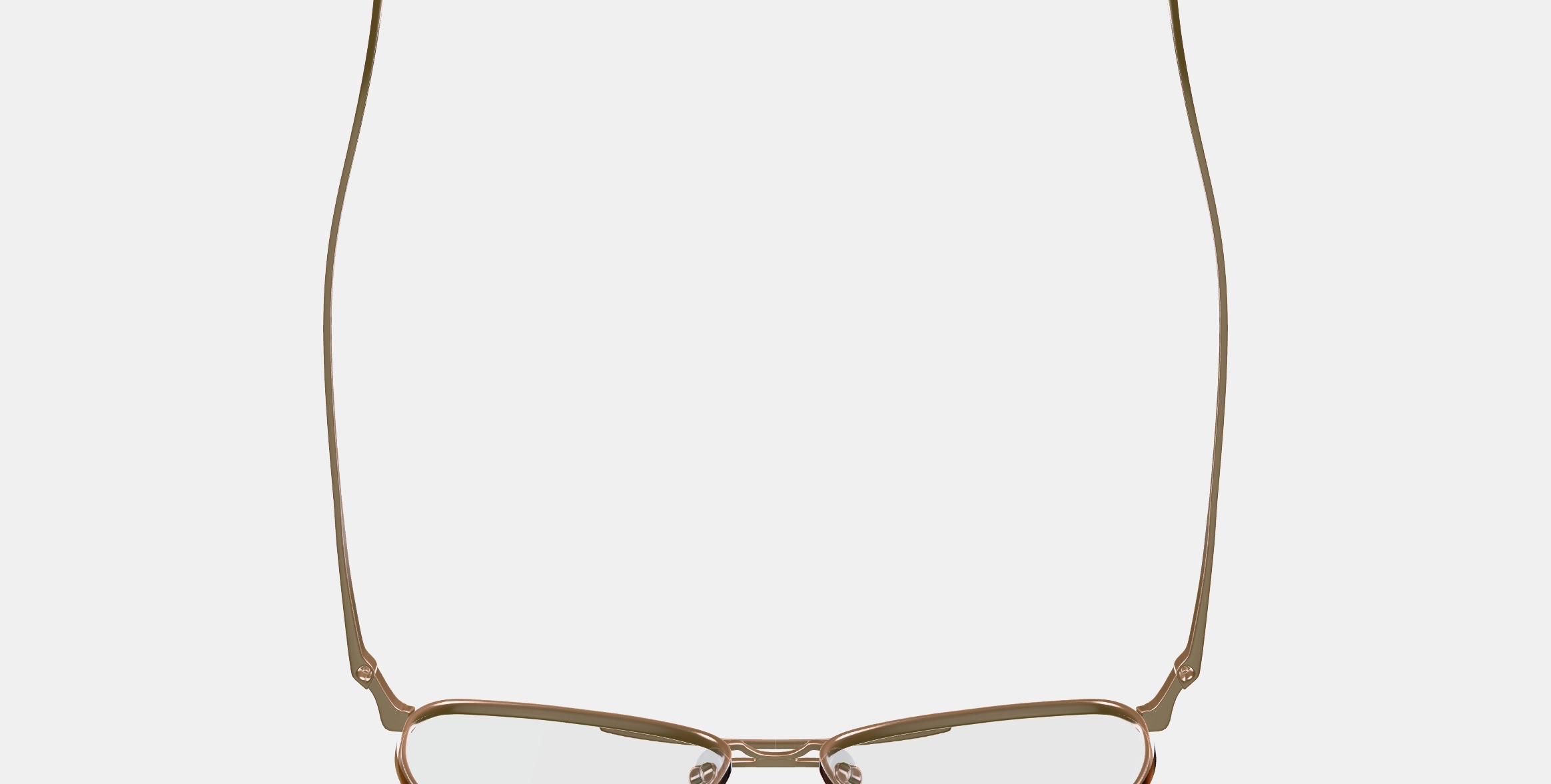 Sanaa Eyeglasses in Polished Gold with Oak Barrel 3D model_8