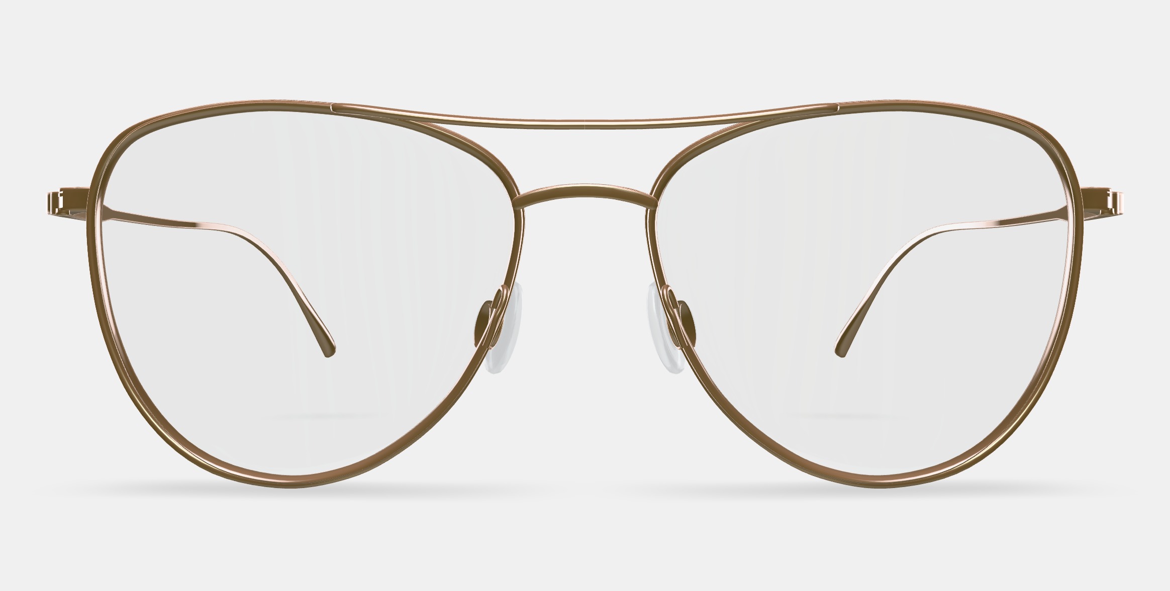 Sanaa Eyeglasses in Polished Gold with Oak Barrel 3D model_11