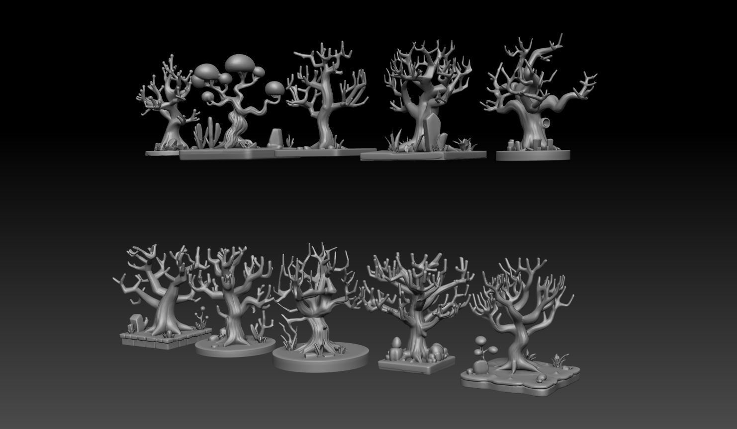 10 Tabletop Game Dry Trees - 241229 3D print model_1