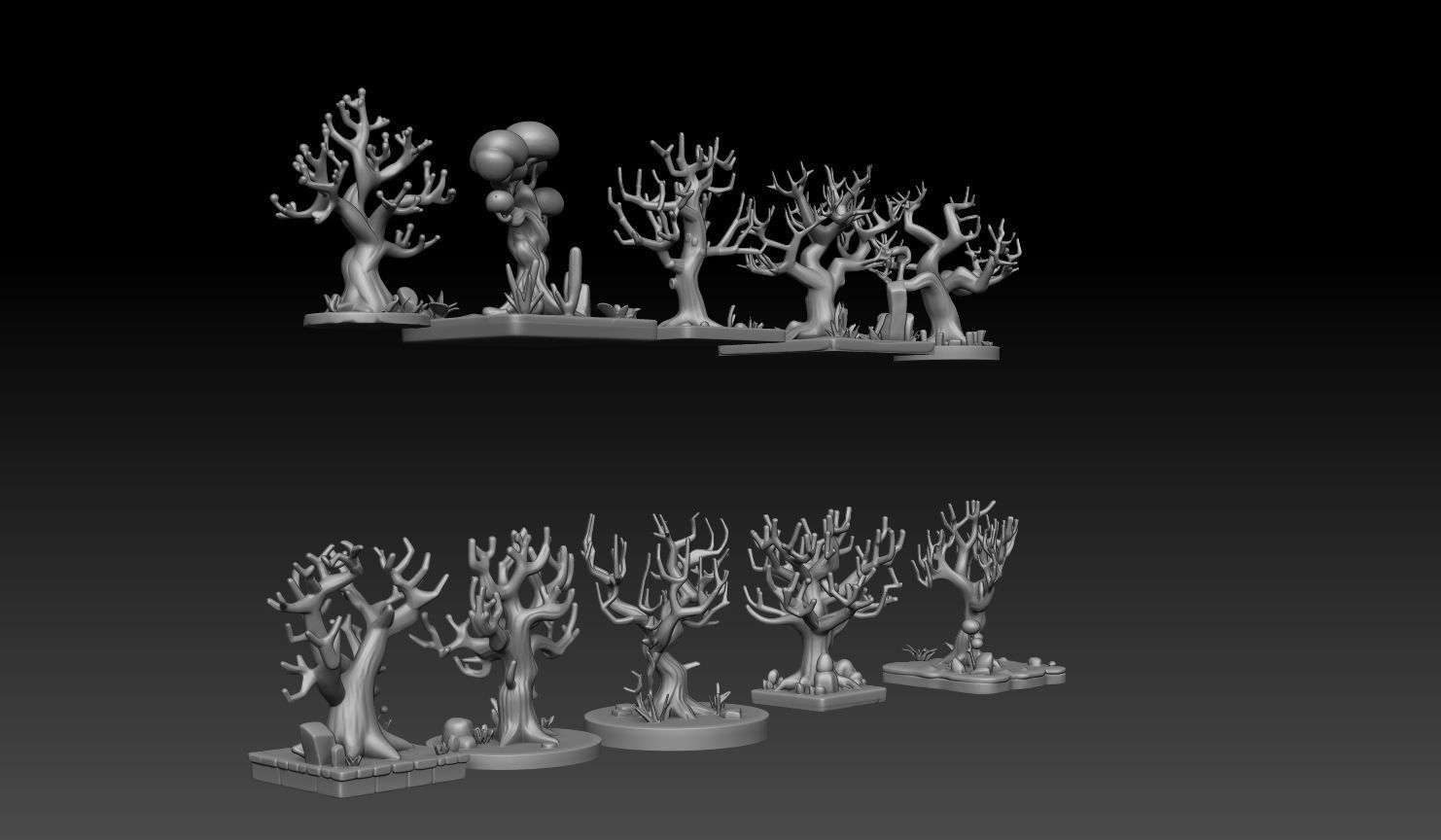 10 Tabletop Game Dry Trees - 241229 3D print model_2