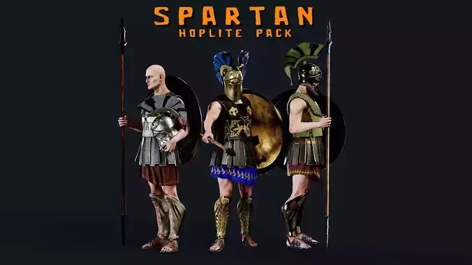 SPARTAN HOPLITES R PACK 3D Model Collection