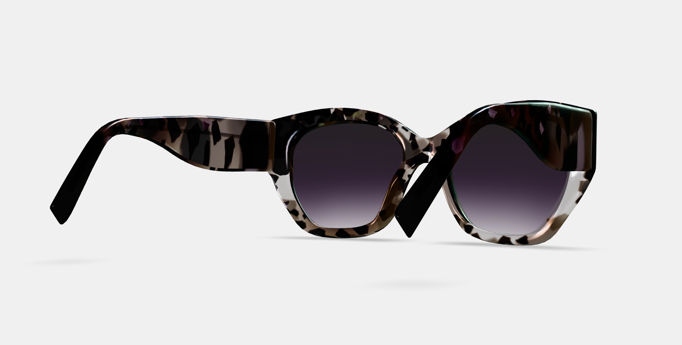 Masha Sunglasses in Black Currant Tortoise 3D model_6