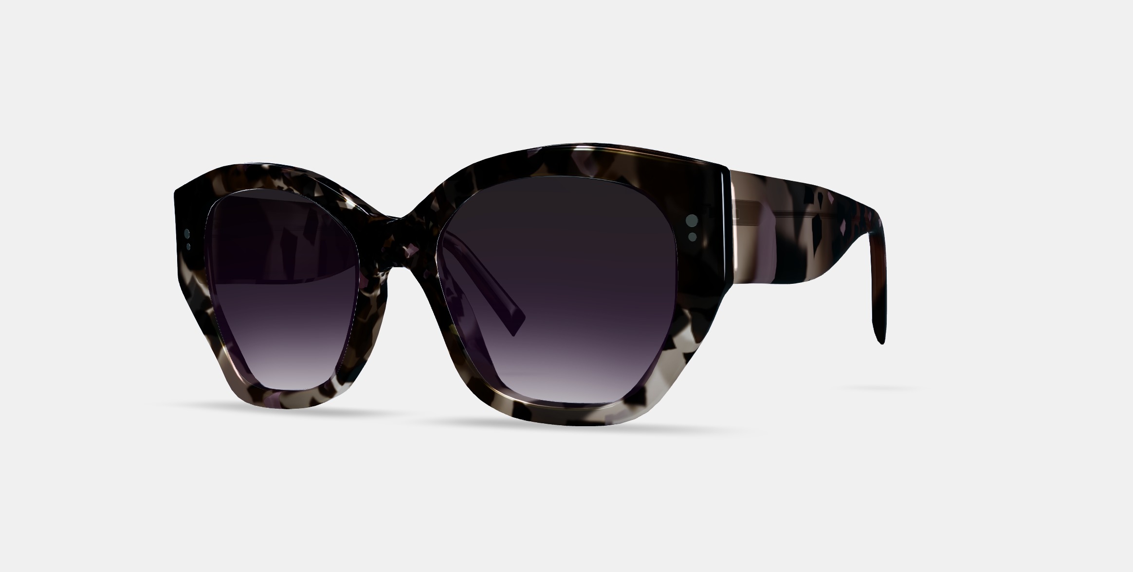 Masha Sunglasses in Black Currant Tortoise 3D model_13