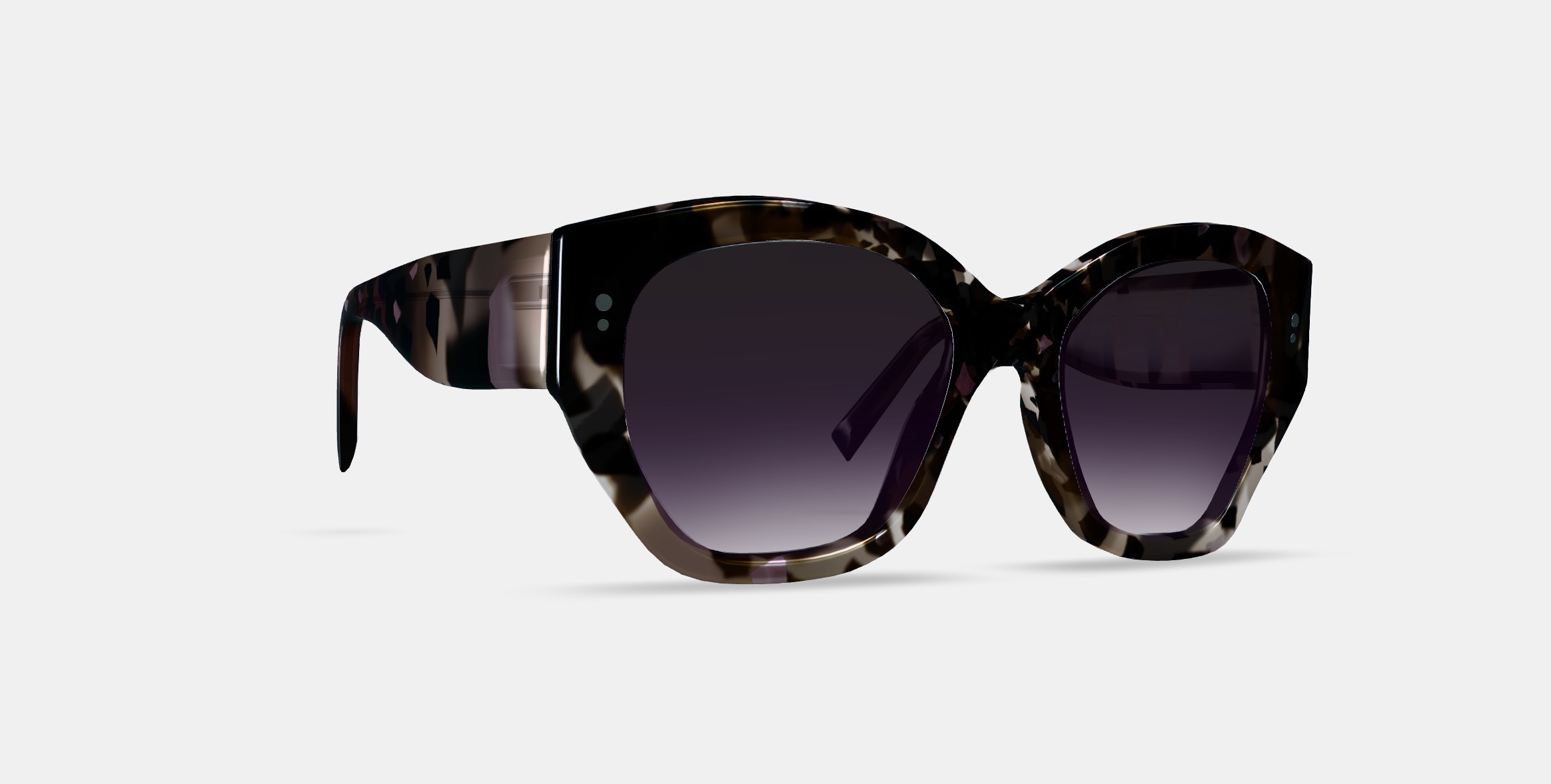 Masha Sunglasses in Black Currant Tortoise 3D model_9