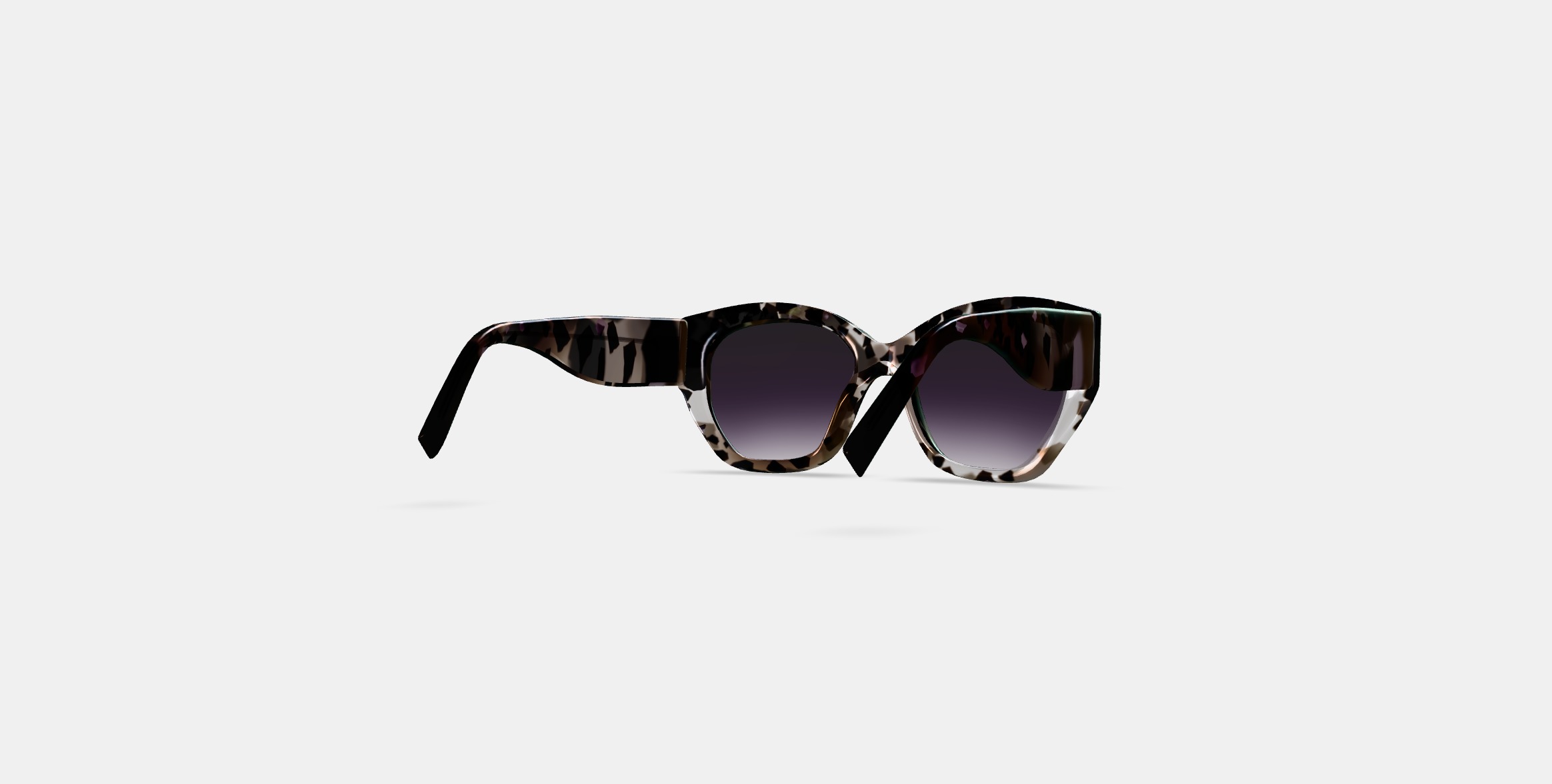 Masha Sunglasses in Black Currant Tortoise 3D model_4