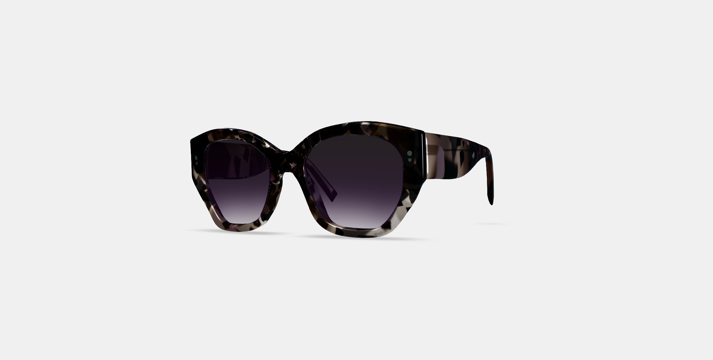 Masha Sunglasses in Black Currant Tortoise 3D model_12