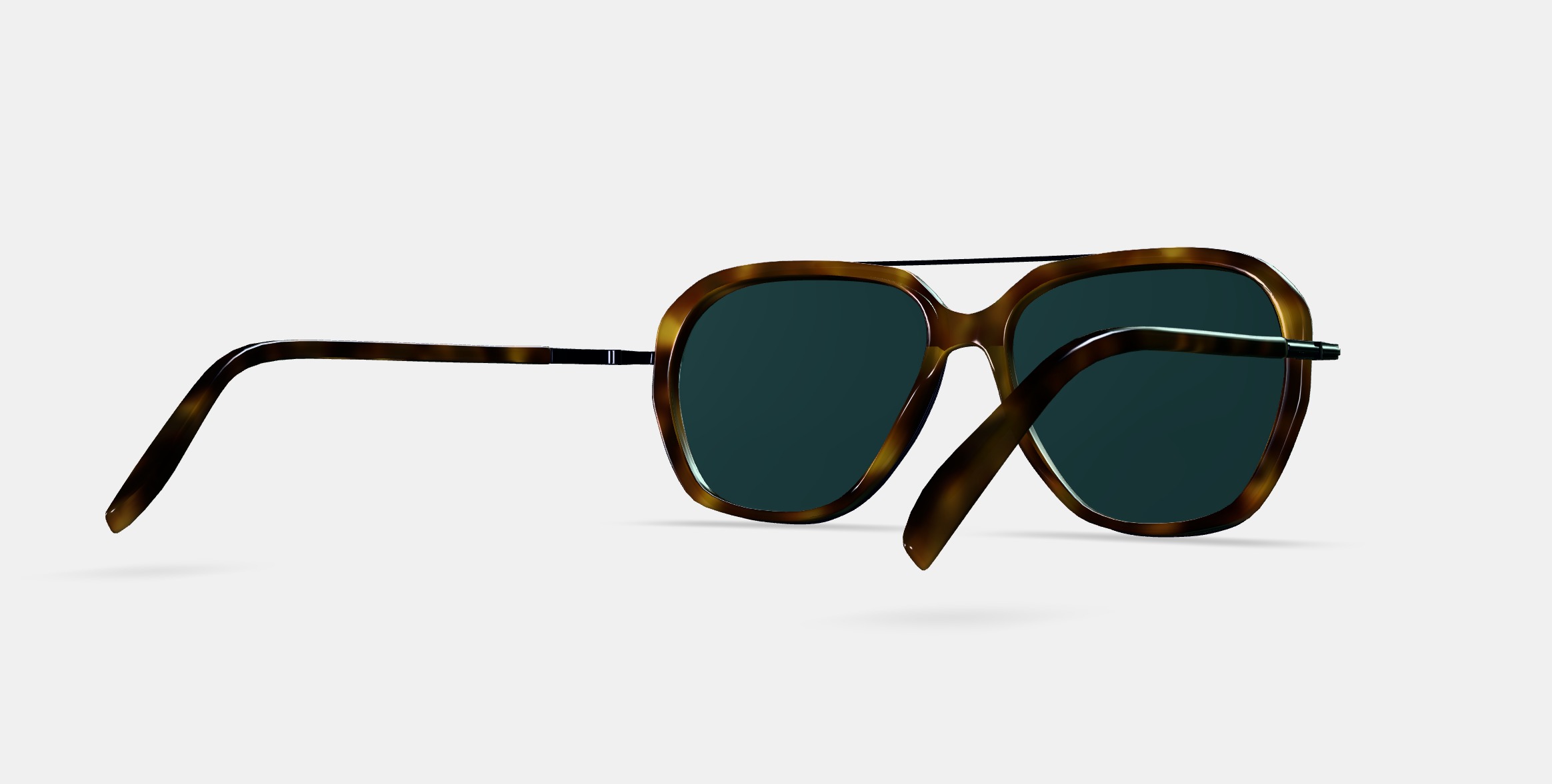 Florian Sunglasses in Cognac Tortoise with Brushed Ink 3D model_6