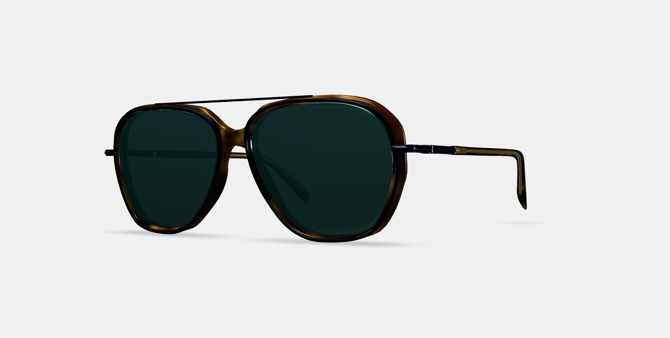 Florian Sunglasses in Cognac Tortoise with Brushed Ink 3D model_13