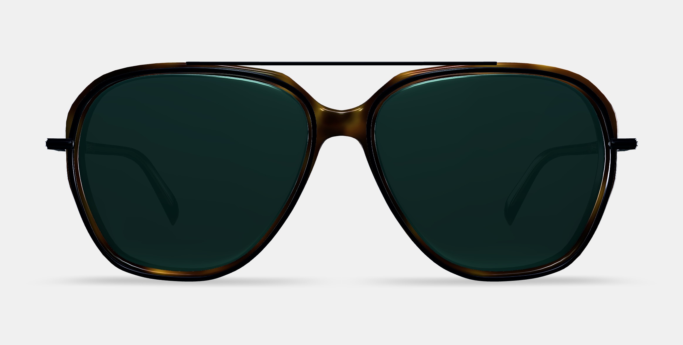 Florian Sunglasses in Cognac Tortoise with Brushed Ink 3D model_12