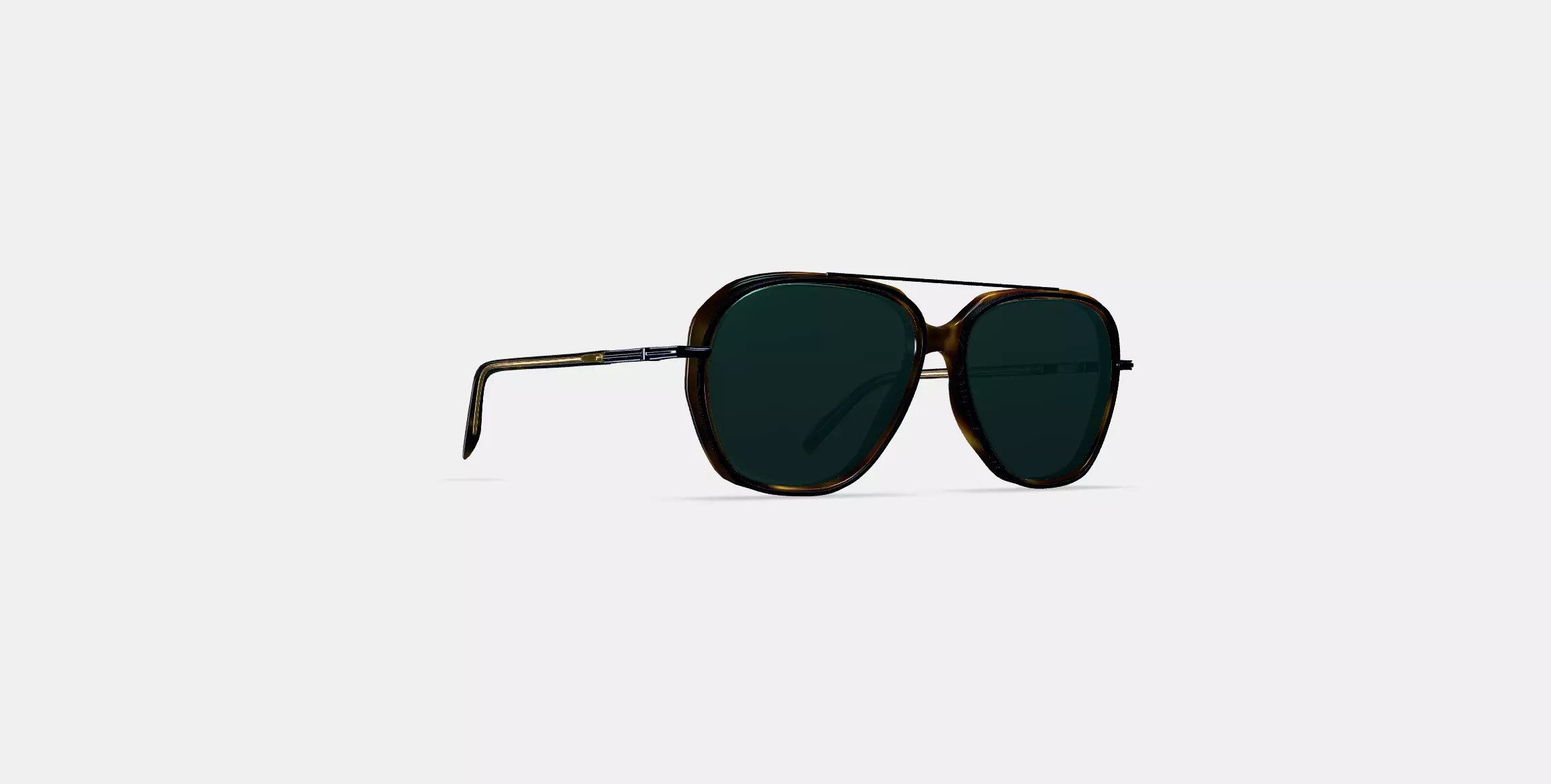 Florian Sunglasses in Cognac Tortoise with Brushed Ink 3D model_0