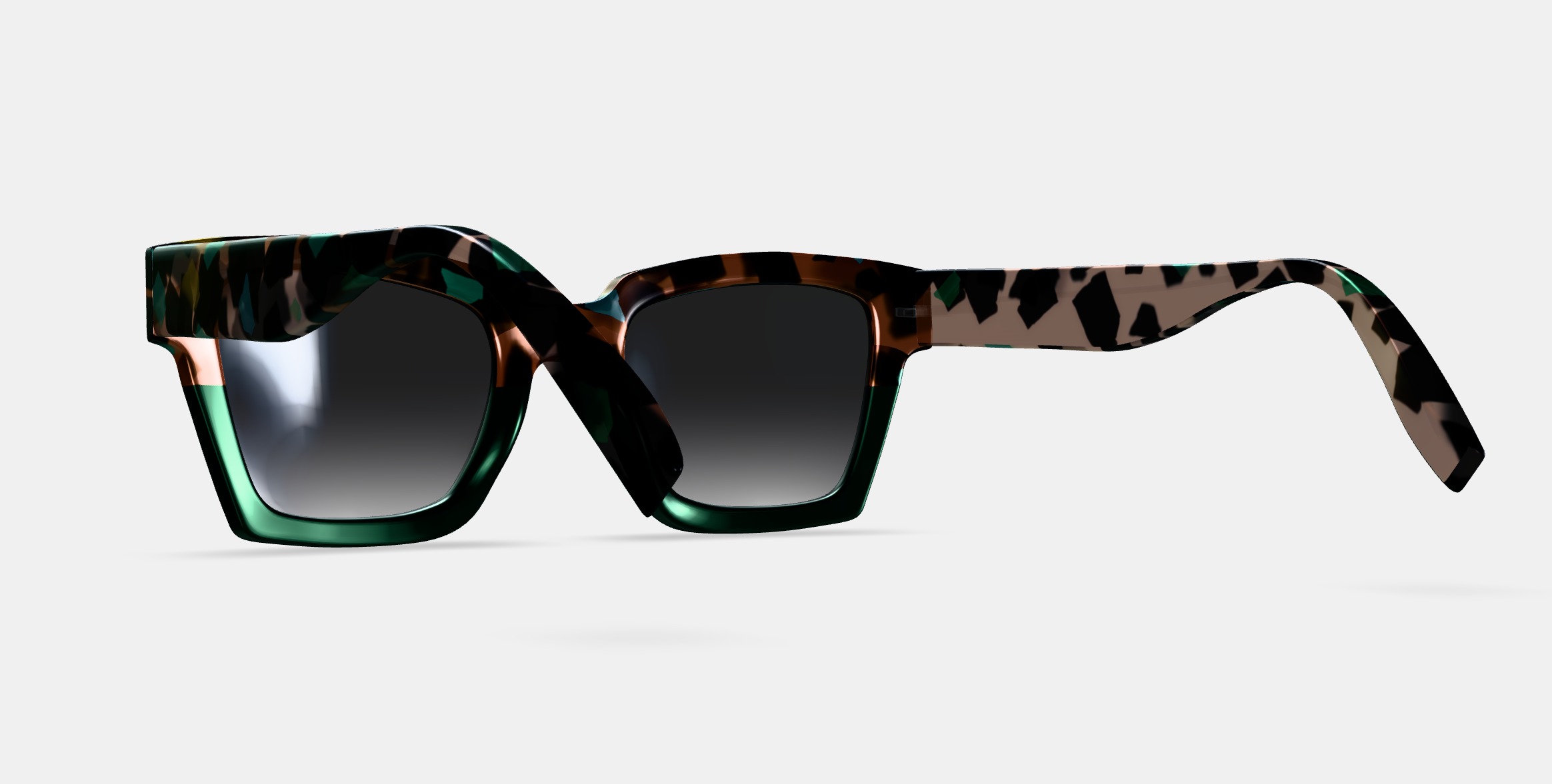 Sonia Sunglasses in Aventurine Tortoise Fade 3D model_3