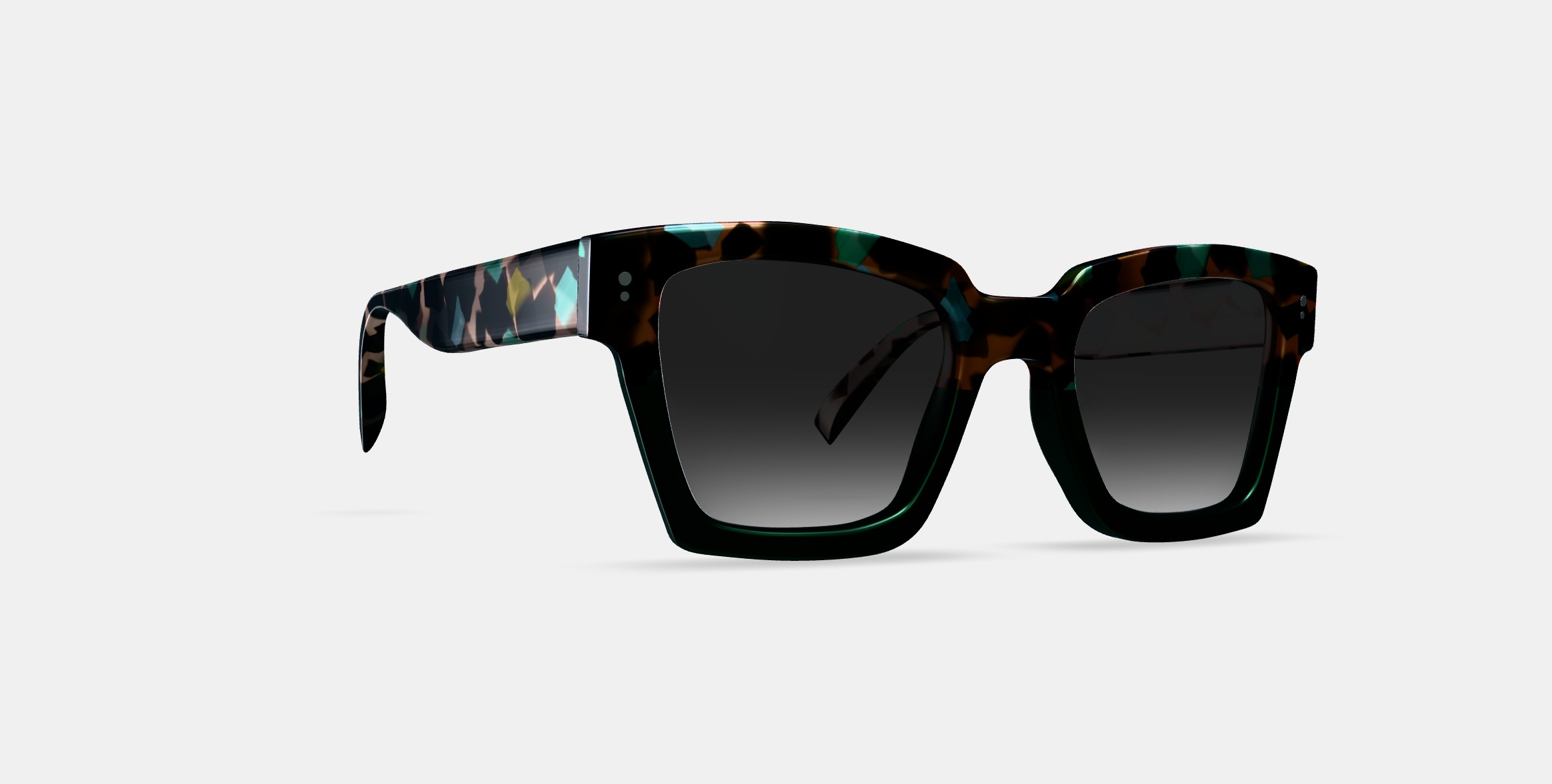 Sonia Sunglasses in Aventurine Tortoise Fade 3D model_9