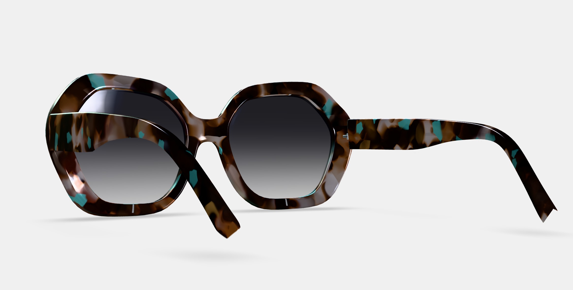 Estrada Sunglasses in Prickly Pear Tortoise 3D model_5