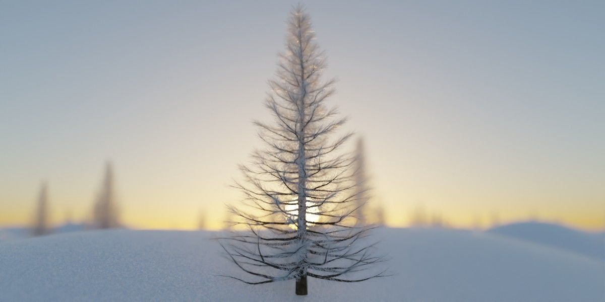 Hilly Snow Landscape Scene in Blender 3D model_9