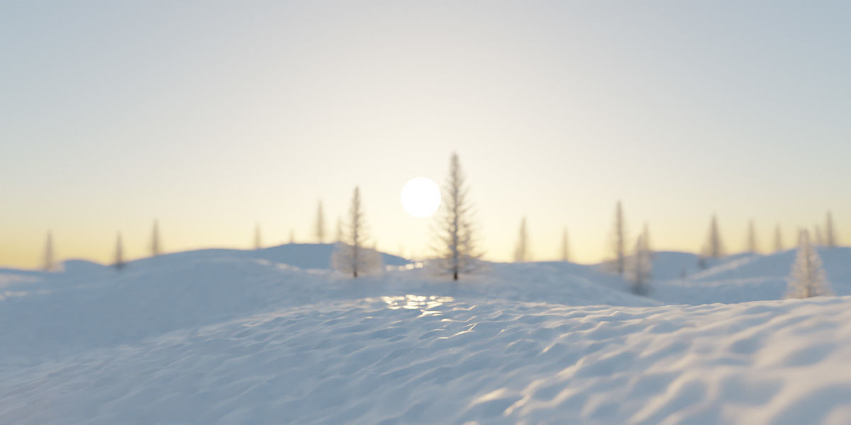 Hilly Snow Landscape Scene in Blender 3D model_6