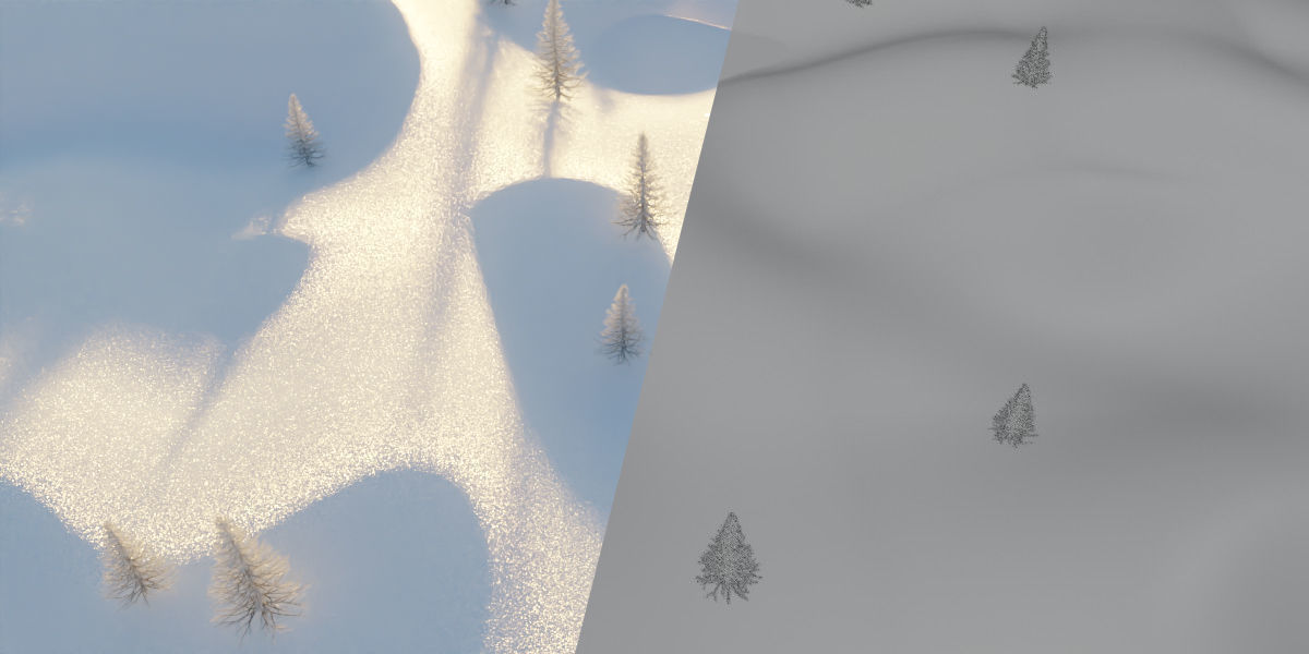 Hilly Snow Landscape Scene in Blender 3D model_3