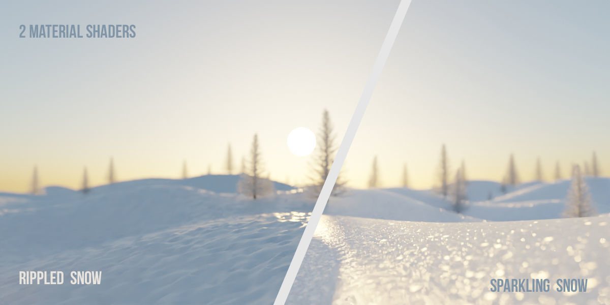 Hilly Snow Landscape Scene in Blender 3D model_4