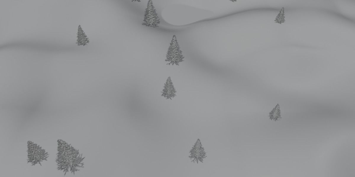 Hilly Snow Landscape Scene in Blender 3D model_8
