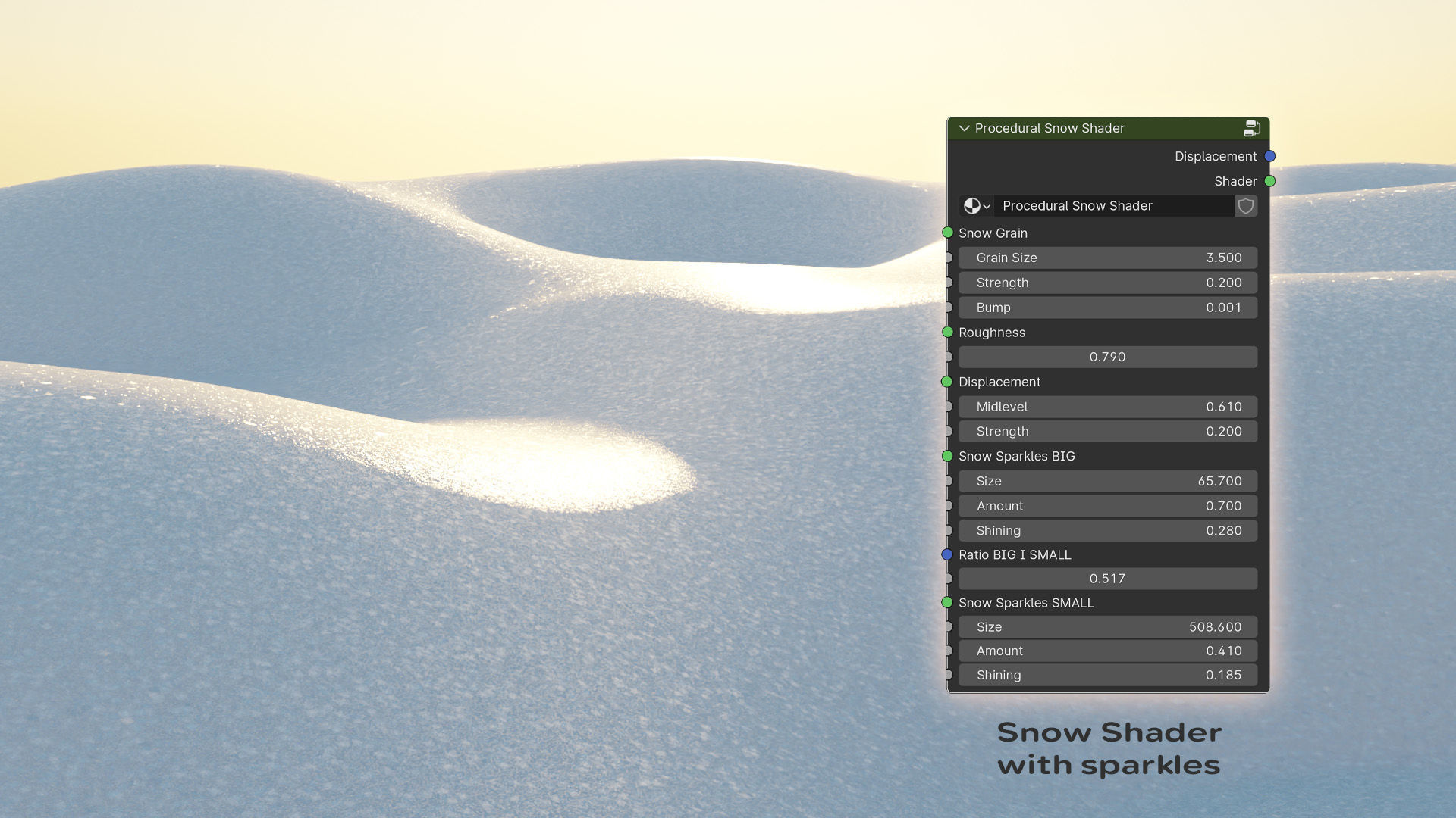 Hilly Snow Landscape Scene in Blender 3D model_5