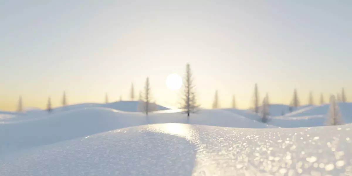 Hilly Snow Landscape Scene in Blender 3D model_0