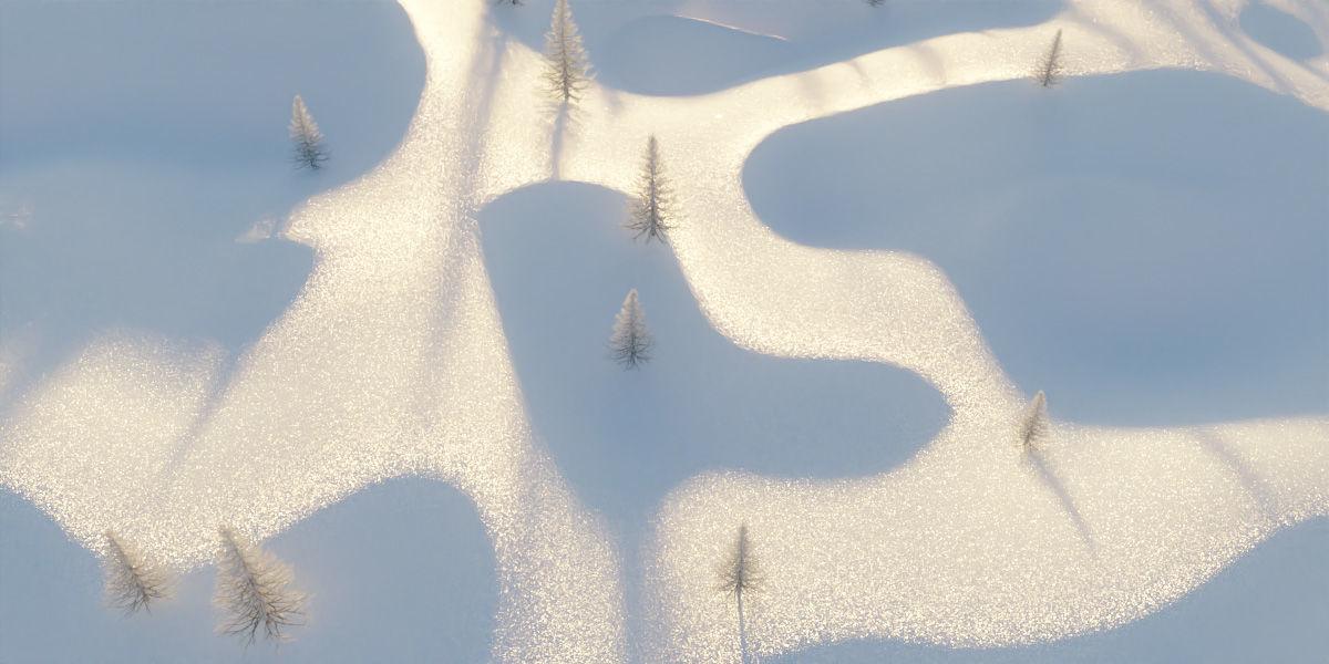 Hilly Snow Landscape Scene in Blender 3D model_7