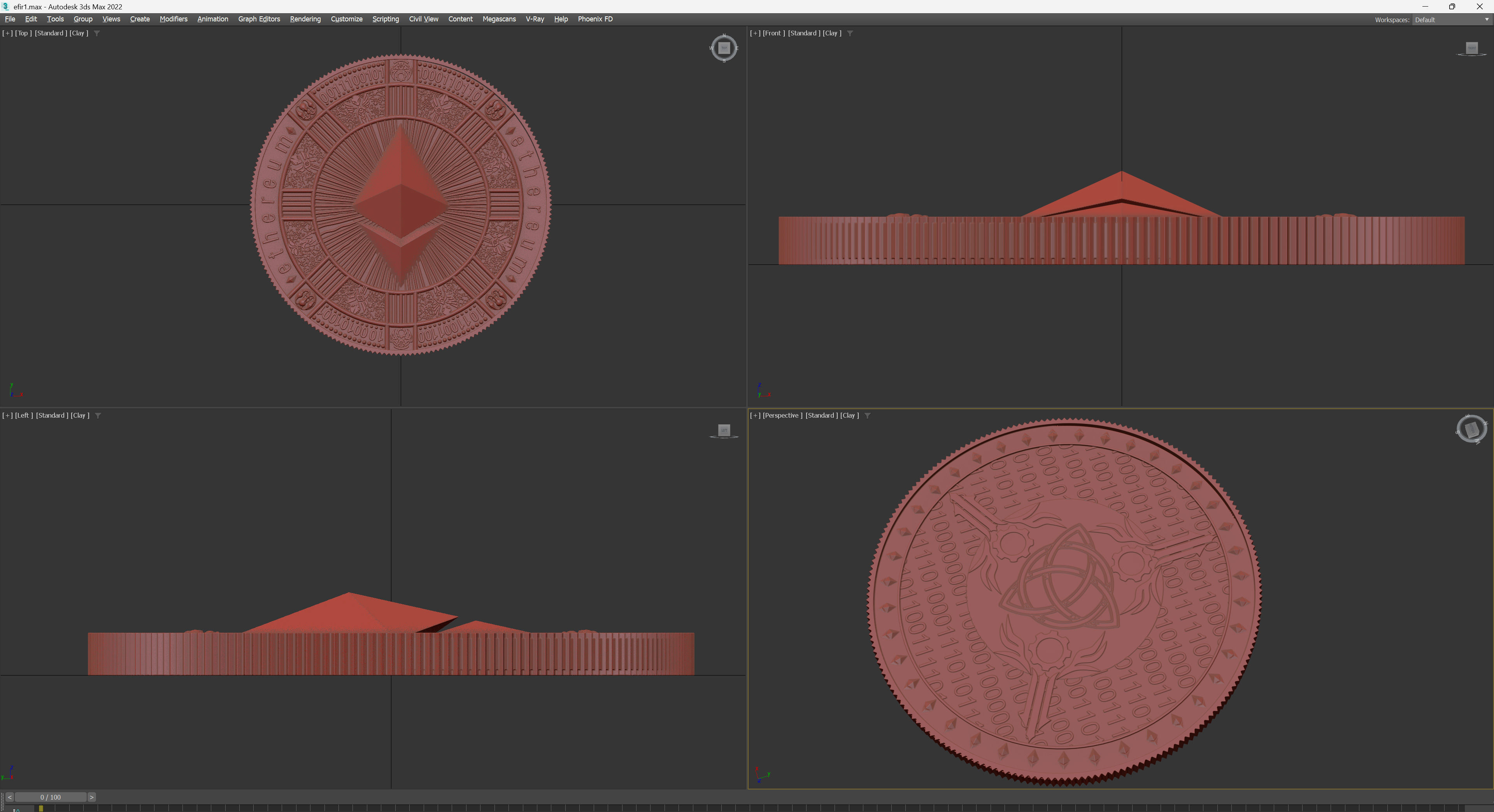 ethereum coin 3D print model_15