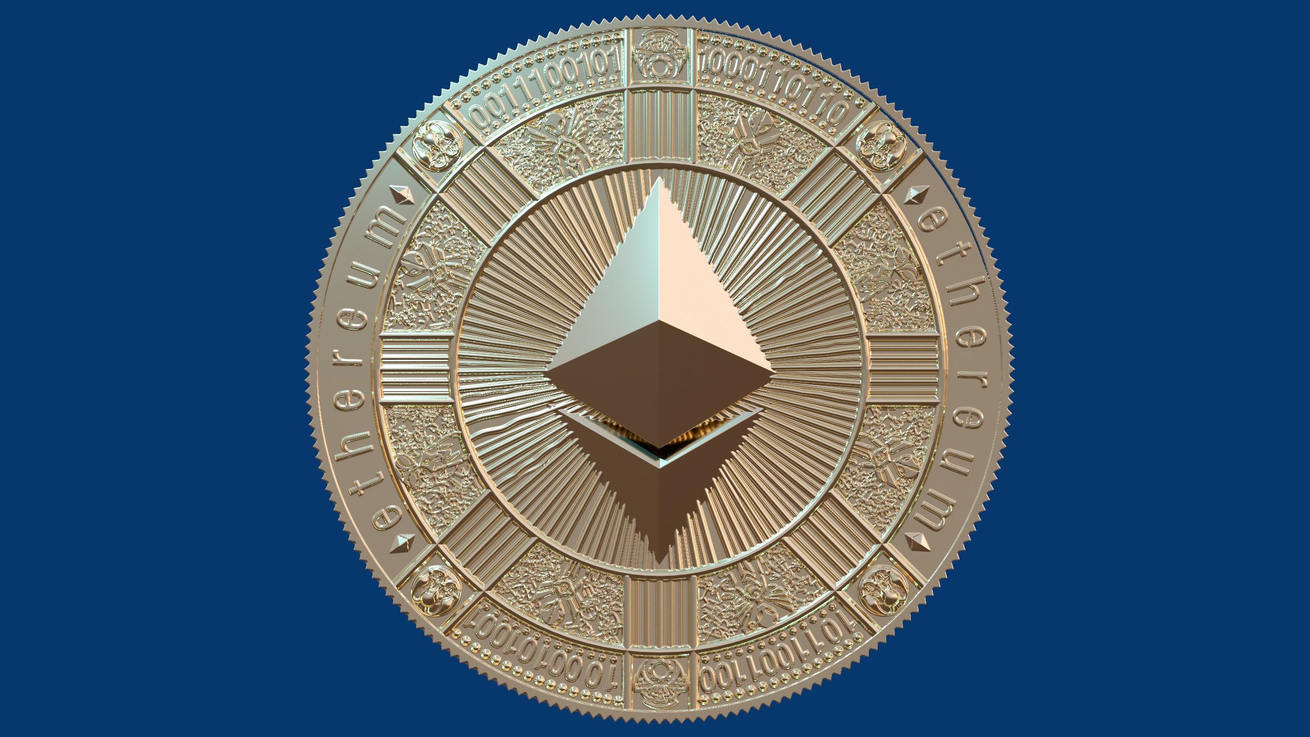 ethereum coin 3D print model_11