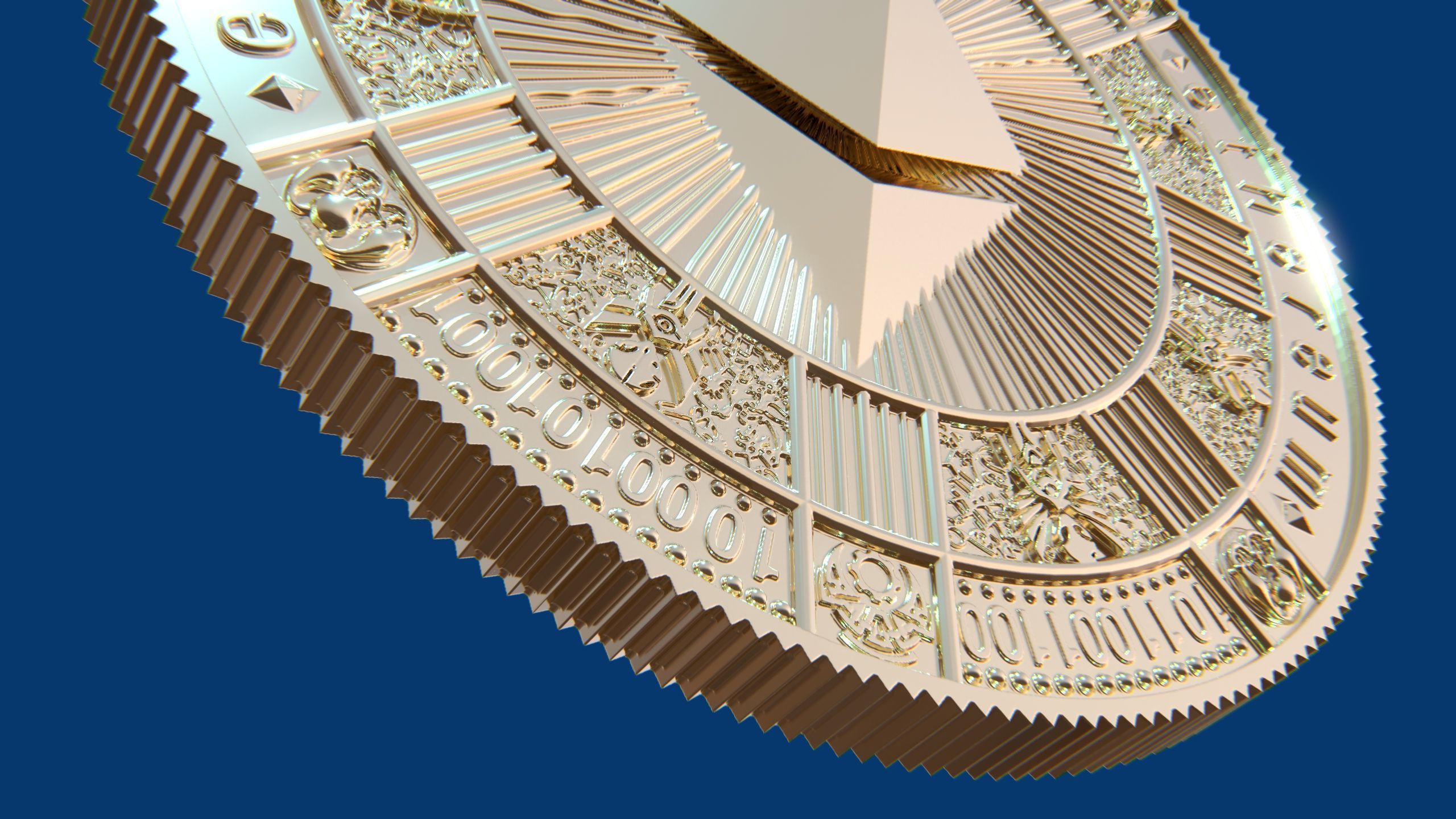 ethereum coin 3D print model_13